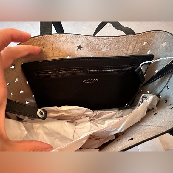 Jimmy choo SOFIA/M NAPPA LEATHER TOTE BAG WITH PERFORATED STARS (NEW) - Picture 11 of 16